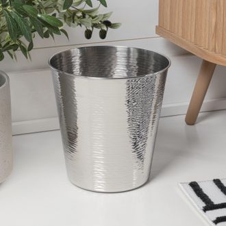 Happimess Axel Modern Minimalist Hammered Steel Waste Bin