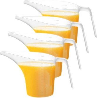 OEM Juego De Tazas Medidoras - Tazas Medidoras De Cocina - Para Hornear Y Medir - Dise&ntilde;o De Pico Largo - 4 X 1000 Ml - Transparente