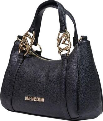 Love Moschino Pebbled Polyurethane Shoulder Bag - Black