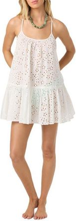 O'Neill Kylee Cotton Eyelet Cover-Up Minidress in White at Nordstrom, Size X-Large