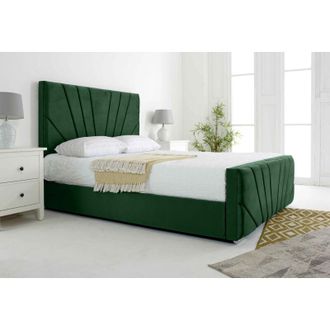 Casa Scarlett Green Plush Velvet Super King Bed Frame