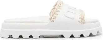 Mou Eva logo-embossed slides - women - Rubber/Rubber/Rubber - 36 - White