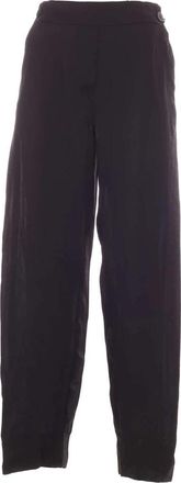 DKNY Zwarte Wijde Broek - Dames - Wijde Broeken - Zwart - M - Polyester - Broeken