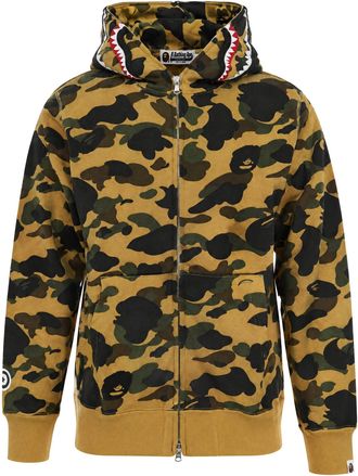 A Bathing Ape Camo Shark Face Zip-Up Hoodie