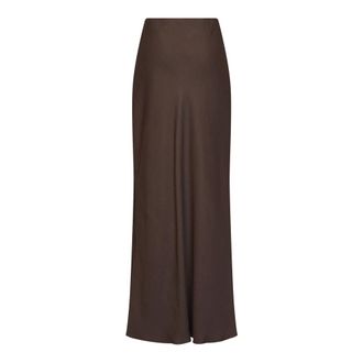 Brunello Cucinelli Brunello Cucinelli, Maxi Skirts, female, Brown, Size: XL Fluid Bias-Cut Skirt