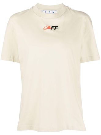 Off-white graphic-print cotton T-shirt - women - Cotton - S - Neutrals
