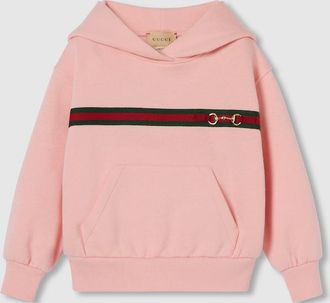 Gucci Kids - Cotton Sweatshirt With Web, Pink