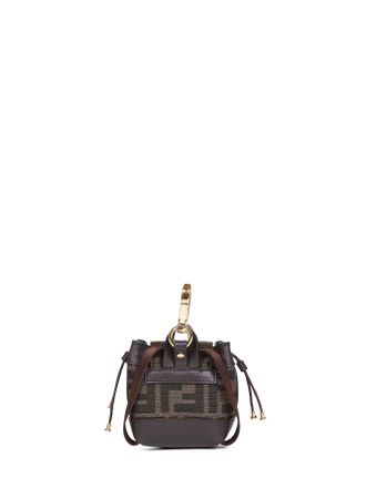 Fendi Womens Brown Nano Backpack Charm Polyester Accessory
