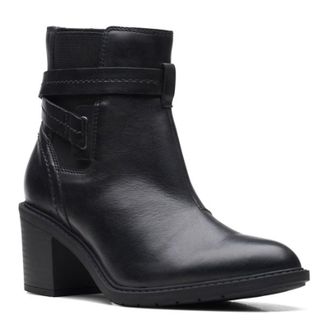 Clarks Womens Scene Star Half Length Boots, Black Leather, 39 EU