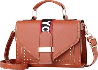 Generic Crossbody Purses For Women Casual Crossbody Bag Adjustable Strap Shoulder Bag Small Square Bag Small Shoulder Bag for Men (Brown, One Size)