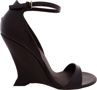 Ferragamo Vidette Patent Leather Wedge Sandals, Size 7 C