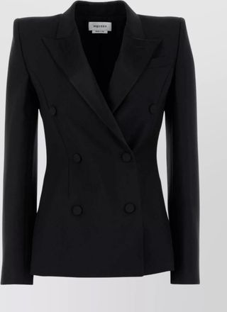 Alexander McQueen peak lapels wool blend blazer