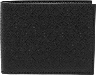 Ferragamo Monogram Embossed Bi-Fold Portemonnee - Heren - Portefeuilles - Zwart - ONE Size - Leer - Accessoires