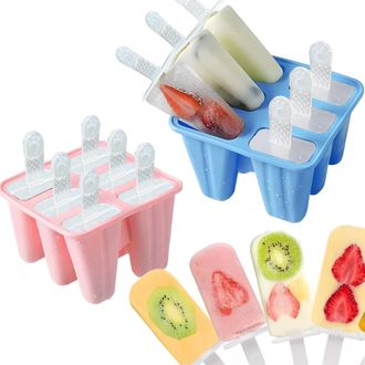 OEM Juego De Moldes Para Hielo (2 Piezas), Para Helado Casero, 12 Cavidades, Molde De Silicona Reutilizable Para Helados, Sorbetes Y Paletas Heladas