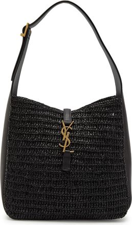 Saint Laurent Le 5 &agrave; 7 Small Raffia Bucket bag - Black - One Size