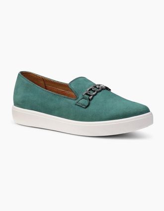 Hotter Womens Ashmore Womens Loafers - Green - Size: 5.5