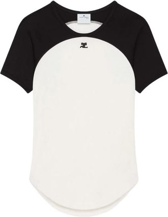 Courr&egrave;ges Circle Contrast T-Shirt - Heren - T-shirts - Veelkleurig - M - Katoen - Tops
