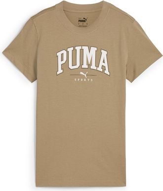 Puma T-Shirt PUMA SQUAD GRAPHIC TEE, Damen, Gr. L, braun (oak branch), Jersey, Obermaterial: 100% Baumwolle, bedruckt, regular fit normal, Rundhals, Shirts
