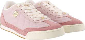 Amiri Womens Pacific Flat Sneakers - Amiri Leather Pink Calfskin Shoes