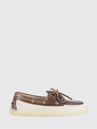 Copenhagen Bicolour Leather and Canvas Boat Shoes