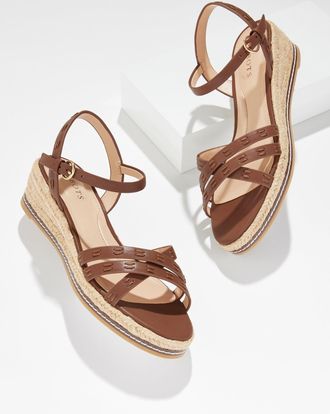 Talbots Pamela Vachetta Wedge Sandals - Hickory Brown - 10 1/2 M Talbots