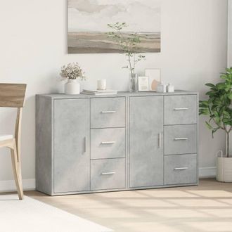 Berkfield Home Sideboards 2 pcs Concrete Grey 60x31x70 cm Engineered Wood | Size: 60 x 31 x 70 cm