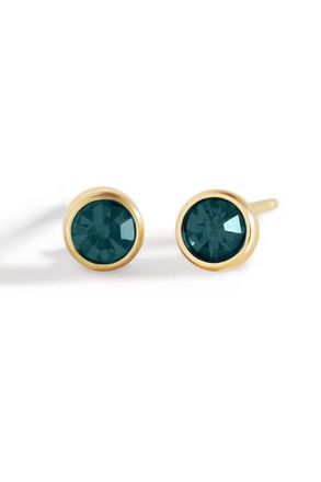 Mint & Lily Birthstone Bezel Studs in Gold-Tone /December Tanzanite at Nordstrom