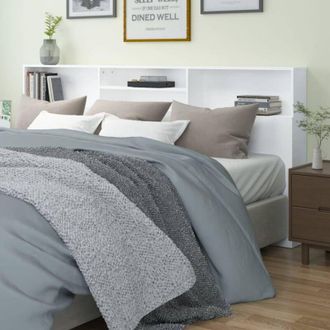 vidaXL Testiera con Contenitore Bianco 220x19x103,5 cm - Vidaxl
