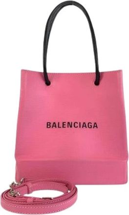 Balenciaga Pre-owned Shopping Tote XXS leren 2-way tas - Dames - Vintage Handtas - Roze - ONE Size - Leer - Vintage