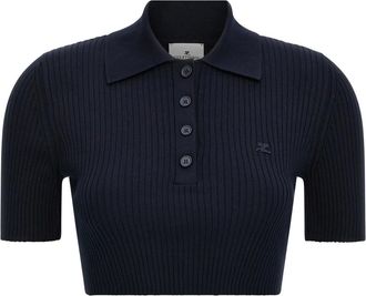 Courr&egrave;ges Dames, Tops, Blauw, Maat: M Viscose