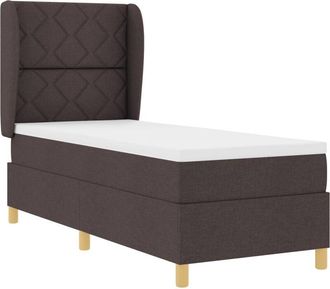 vidaXL Box Spring Bed with Mattress Dark Grey 90x190 cm Fabric Vidaxl