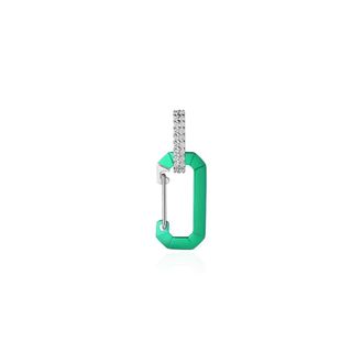 E&eacute;ra Enkele oorbel Chiara Klein - Dames - Oorbellen - Groen - ONE Size - Leer - Accessoires