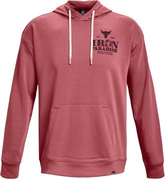 Under Armour Project Rock Iron Paradise Heavyweight Terry Hoodie Beta Red 1373562-600