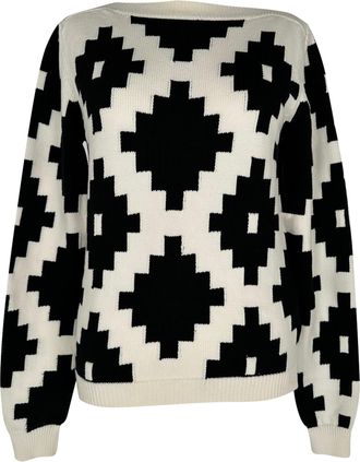 Max Mara Eulalia Geometric-Intarsia Knit Sweater in Multicolor Cotton