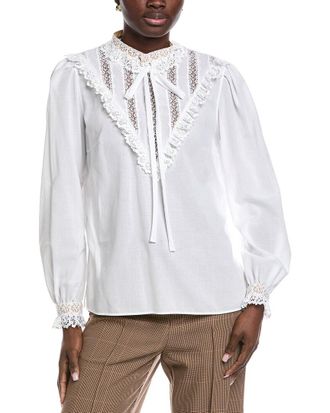 Akris Lace-Trim Blouse