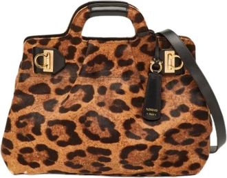 Ferragamo Pre-owned Handbags, female, Brown, Size: ONE SIZE Pre-owned Leather Handbag