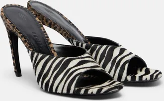 The Attico Betta zebra-print calf hair mules