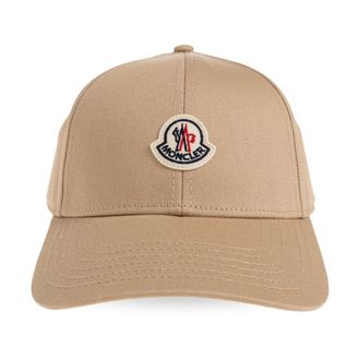 Moncler Katoenen Gabardine Baseballpet - Heren - Petten - Beige - ONE Size - Katoen - Accessoires