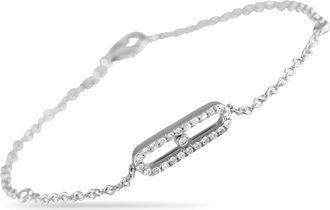 Luxury Bazaar 14K White Gold 0.30ct Diamond Bracelet BR10309-W