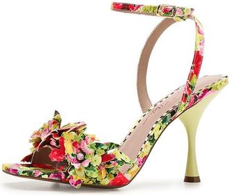Blue by Betsey Johnson Hilley Womens Sandals Natural Floral : 9.5 M, Faux Leather