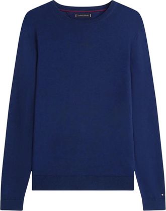 Tommy Hilfiger Smart Casual Crew Neck Jumper - Heren - Ronde hals truien - Blauw - S - Katoen - Truien & Vesten