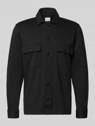 Roy Robson Jersey Blouson mit Brusttaschen in Black, Gr&ouml;&szlig;e XXL