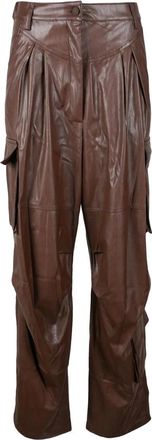 Aniye By Cropped Brown Trousers with High Waist