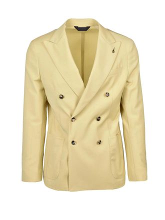 Paoloni Double-Breasted Virgin Wool Jacket - Green