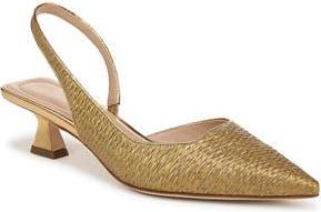 Franco Sarto Devin Kitten Heel Slingback Pump in Gold at Nordstrom Rack, Size 6.5