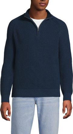 Lands End Drifter Quarter Zip Sweater in Deep Ocean at Nordstrom, Size X-Small