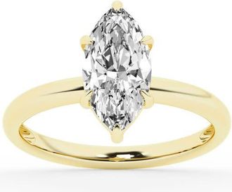 Grown Brilliance Lab Grown Diamond Engagement Ring in 10K Yellow Gold, 2 Carat Marquise Cut Solitaire, Ring Size 7