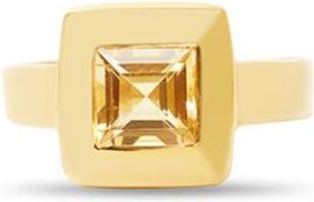 Argento Vivo Bold Bezel Ring in Gold /citrine at Nordstrom, Size 8
