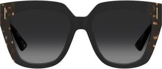 Moschino 55mm Square Sunglasses in Black Havana/Dark Grey at Nordstrom