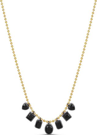 SHYMI Mixed Stone Dangling Statement Necklace in Gold/pruple at Nordstrom